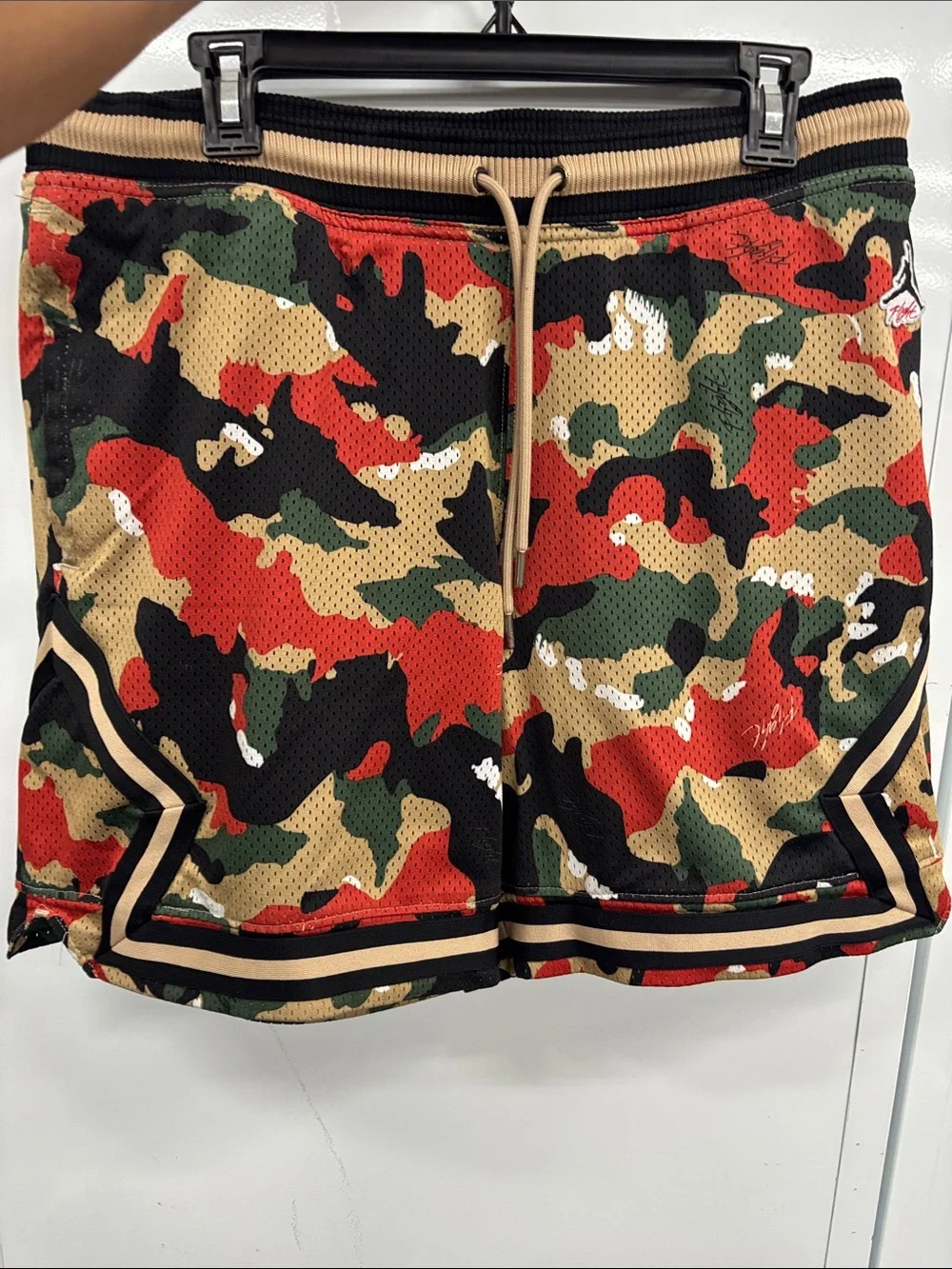 Jordan Men's Camo Athletic Mesh Shorts - Red/Green/Black/Tan